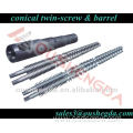 65/132 conical screw barrel for pp pe pipe extruder